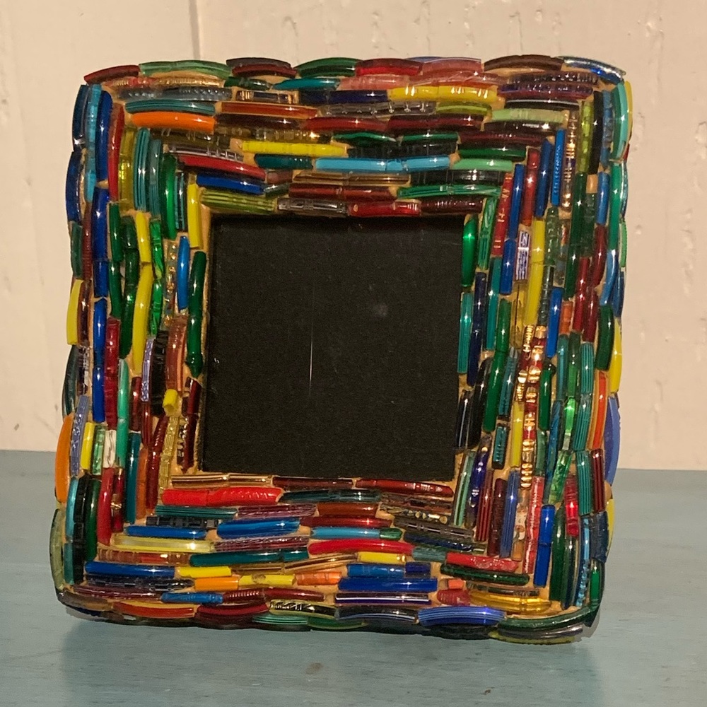 Rainbow 🌈 glass bead Picture frame / Photo frame.